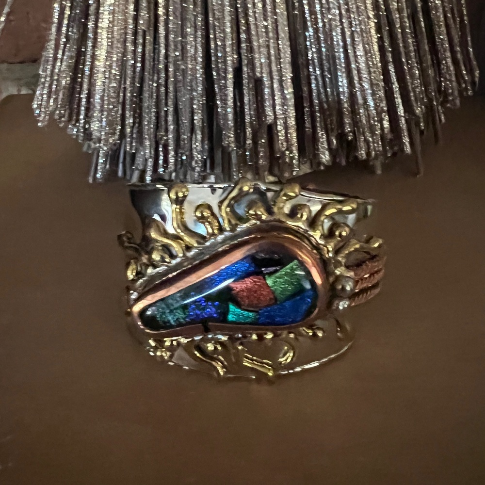 Tri-Metal Dichroic Bangle